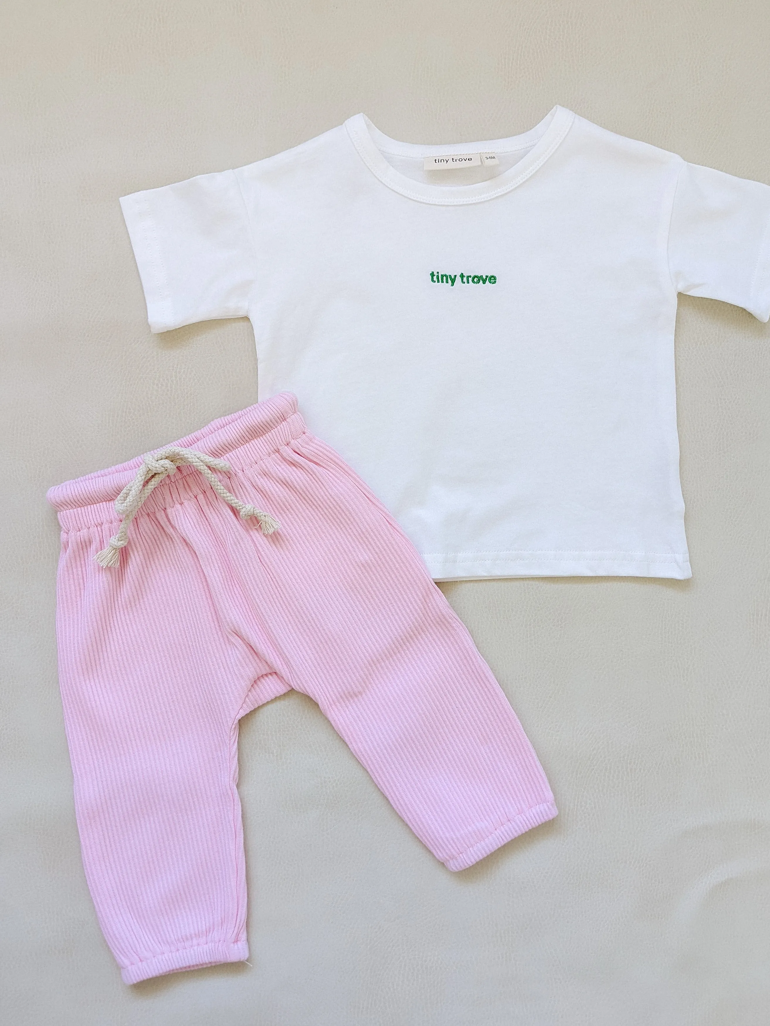 Ambrose Logo Embroidered Tee - White/Emerald