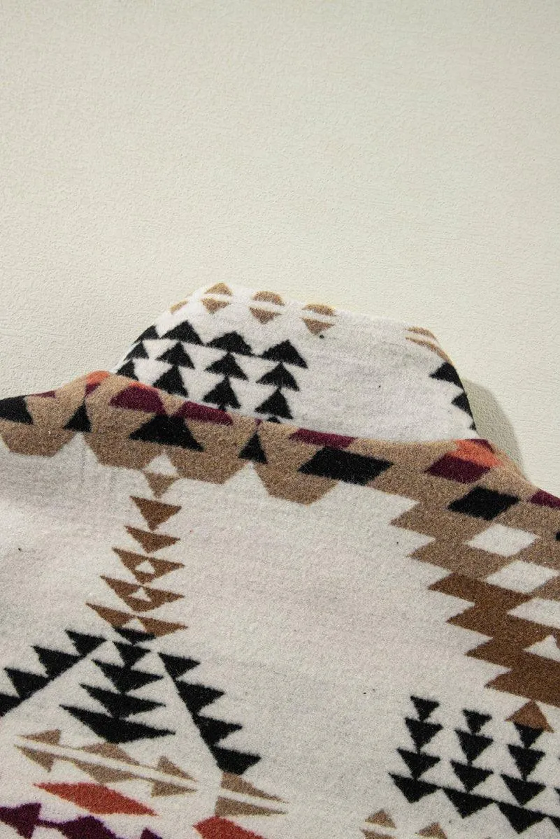 Aztec Beige Zip Up Jacket