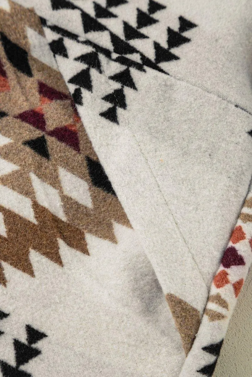 Aztec Beige Zip Up Jacket