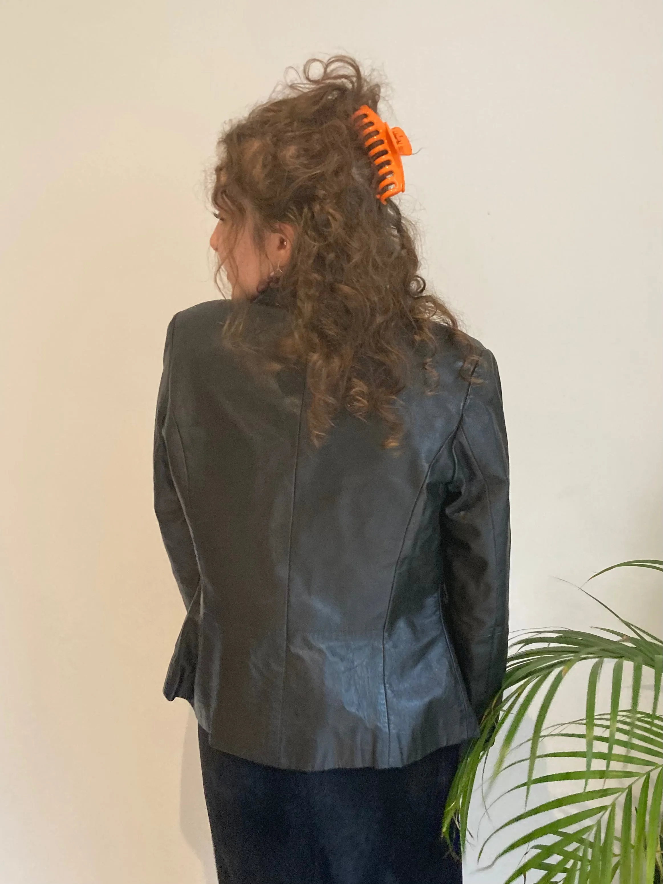 Black Leather Blazer (S)