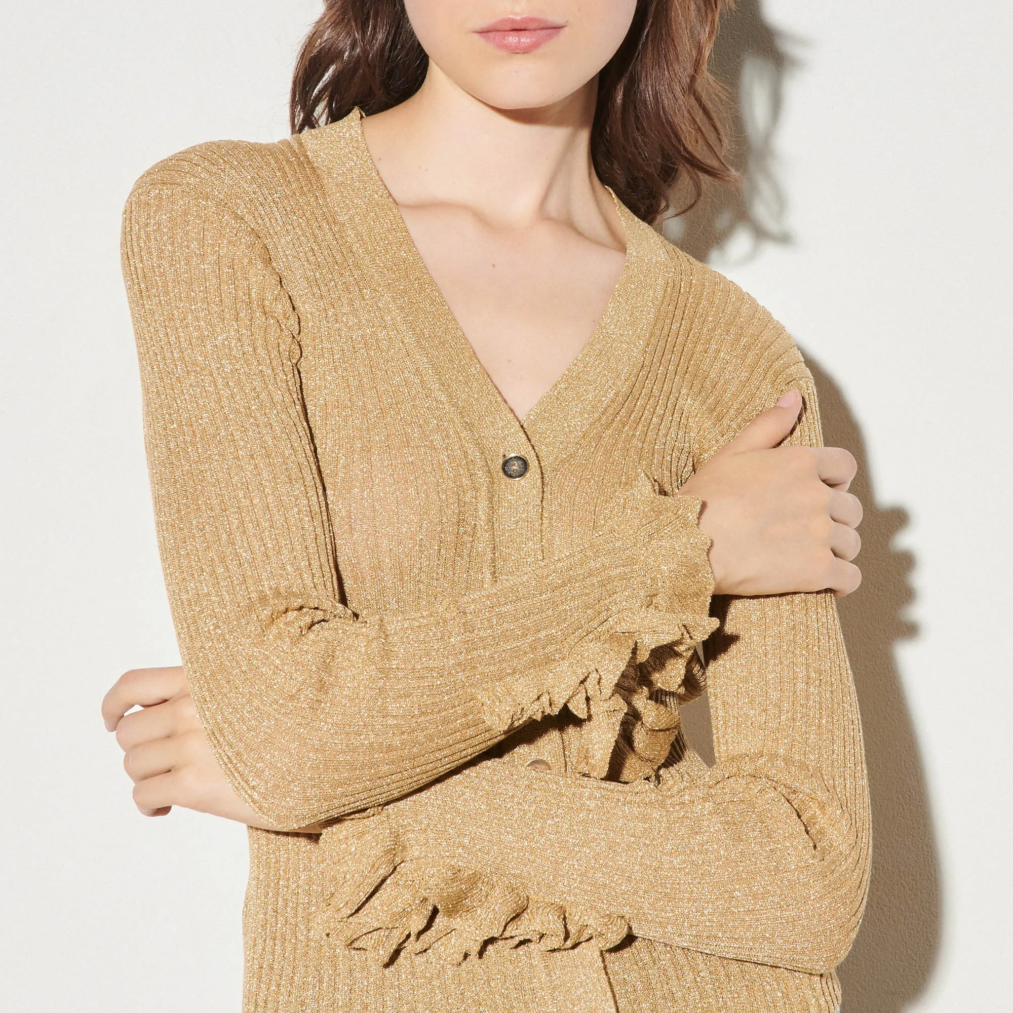 Cardigan en maille lurex