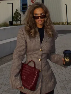 Classy Witney Plaid Houndstooth checkered plaid blazer fall coat autumn coat
