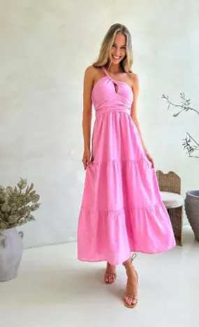 Eden One Shoulder Maxi - Pink