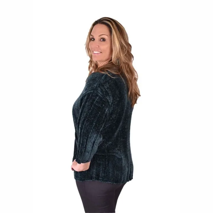 Ethyl Women's The Adley-Delphine Chenille Cardigan green