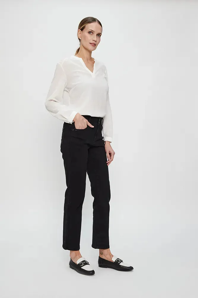 Jeans Mujer Recto Negro