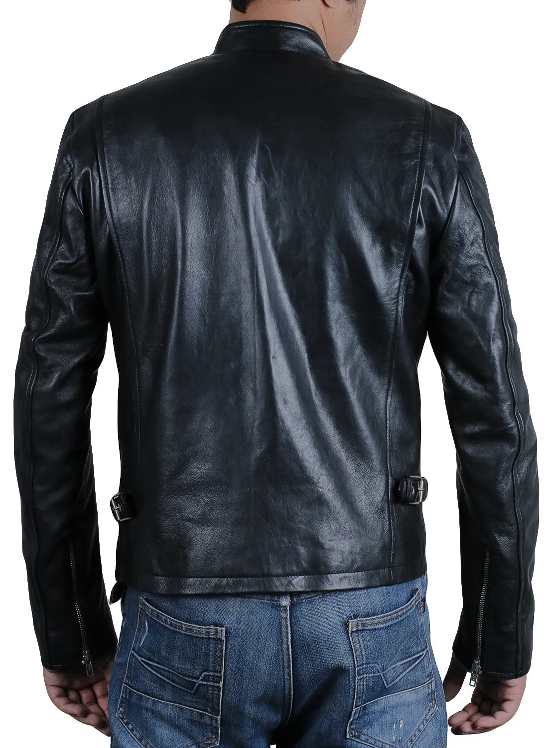 Leather Jackets Hub Mens Genuine Cowhide Leather Jacket (Black, Fencing Jacket) - 1501544
