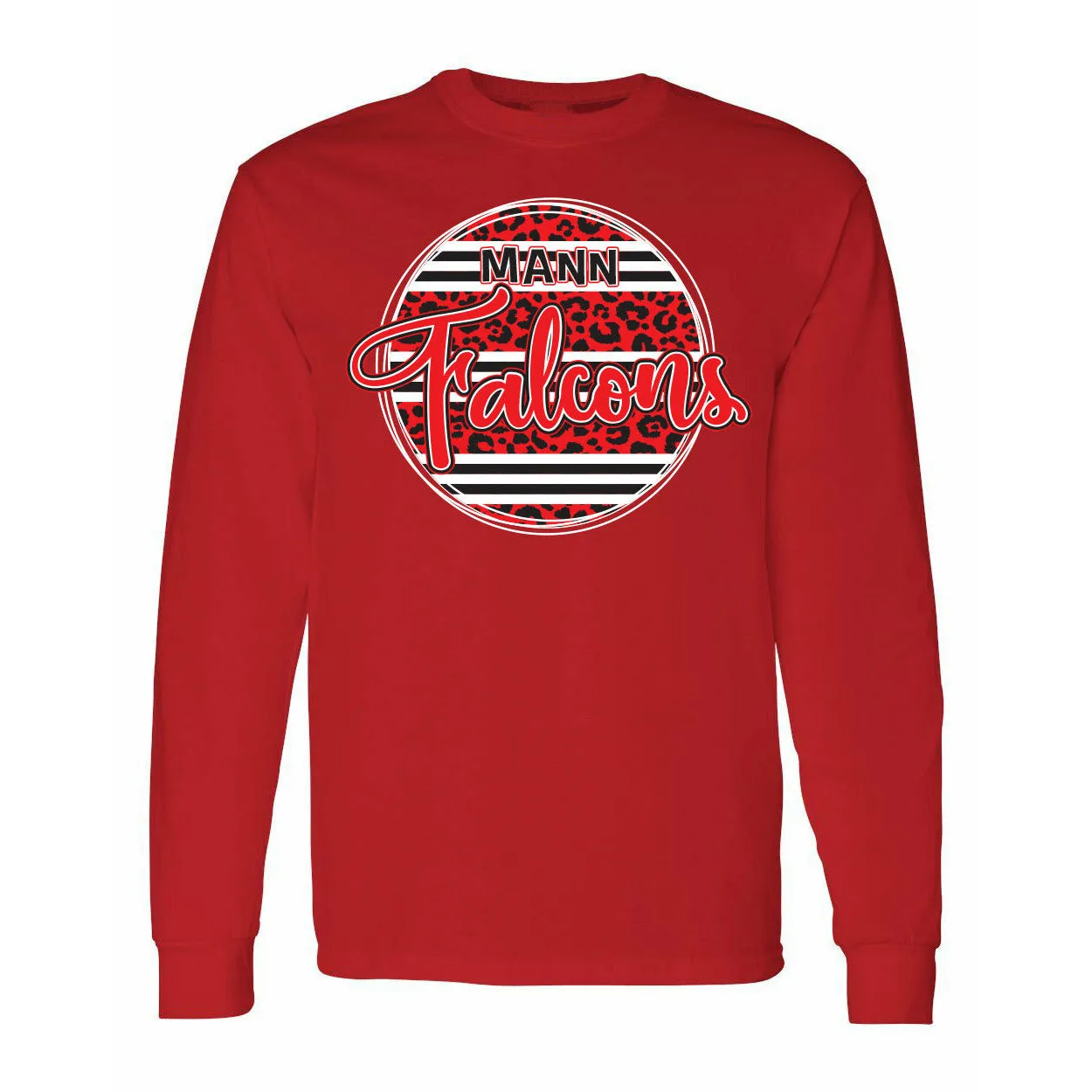 Mann Falcons - Animal Print Stripe Circle Long Sleeve T-Shirt
