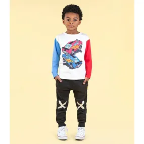 Rock Your Baby Cars Long Sleeve T-Shirt - Cream