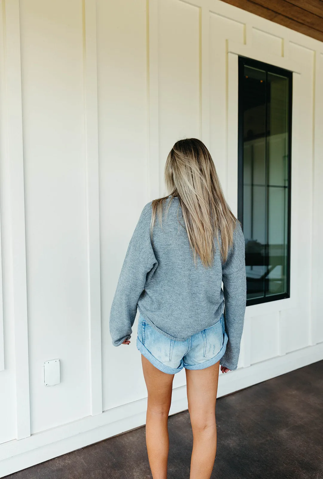 Roll With It Top - Heather Grey