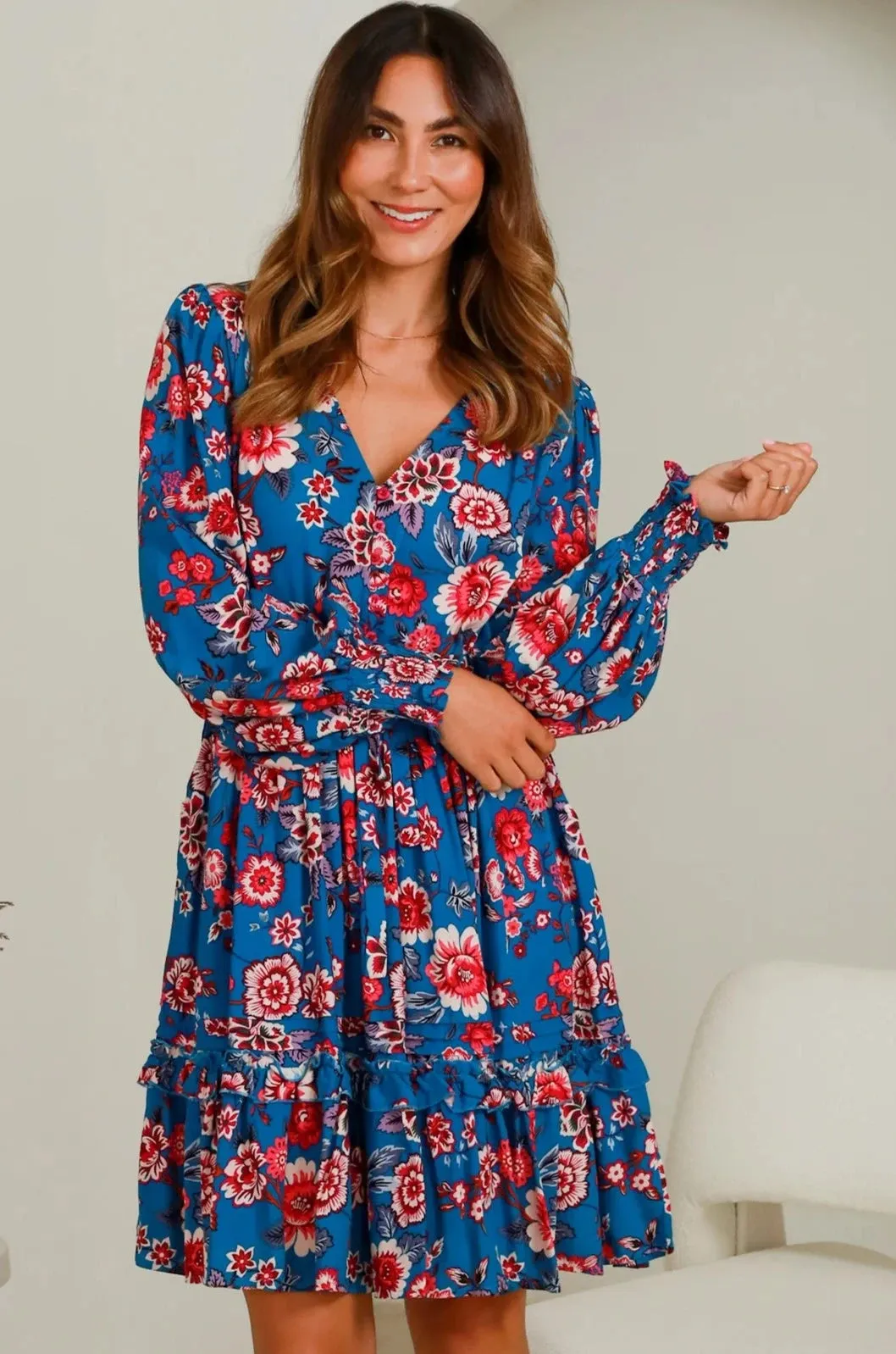 SOPHIE V- NECK MINI DRESS