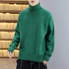 The Rock Turtleneck Sweater Men's Spring and Autumn Pure Color Half Collar Autumn and Winter Sweater
