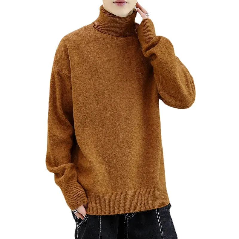 The Rock Turtleneck Sweater Men's Spring and Autumn Pure Color Half Collar Autumn and Winter Sweater