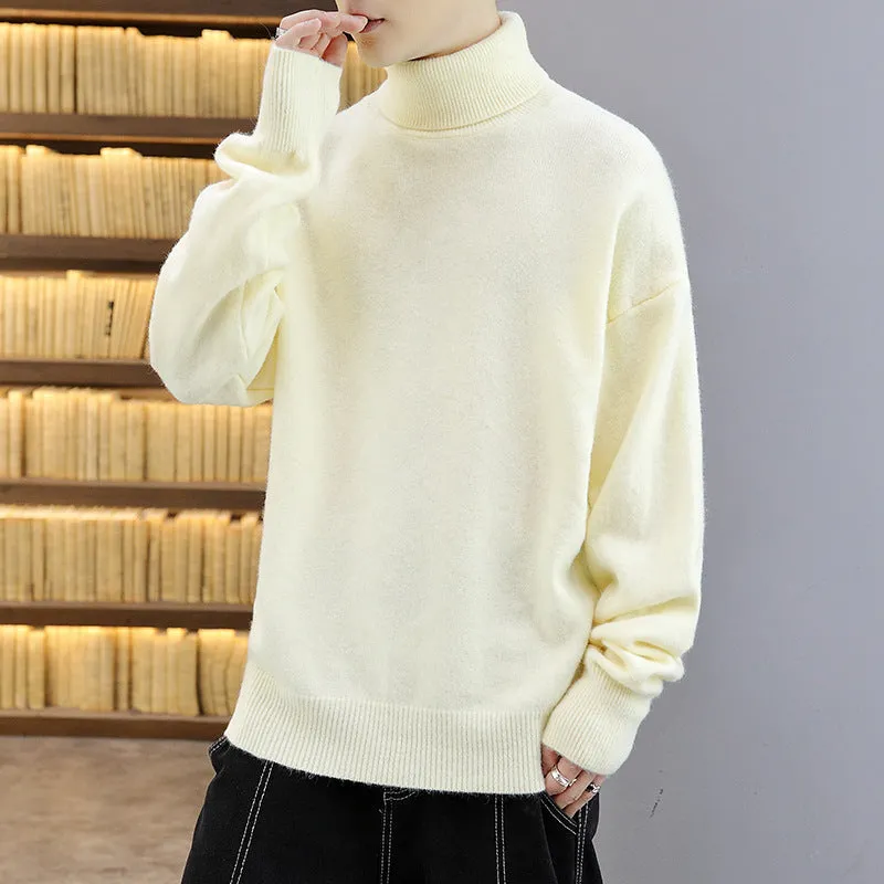The Rock Turtleneck Sweater Men's Spring and Autumn Pure Color Half Collar Autumn and Winter Sweater