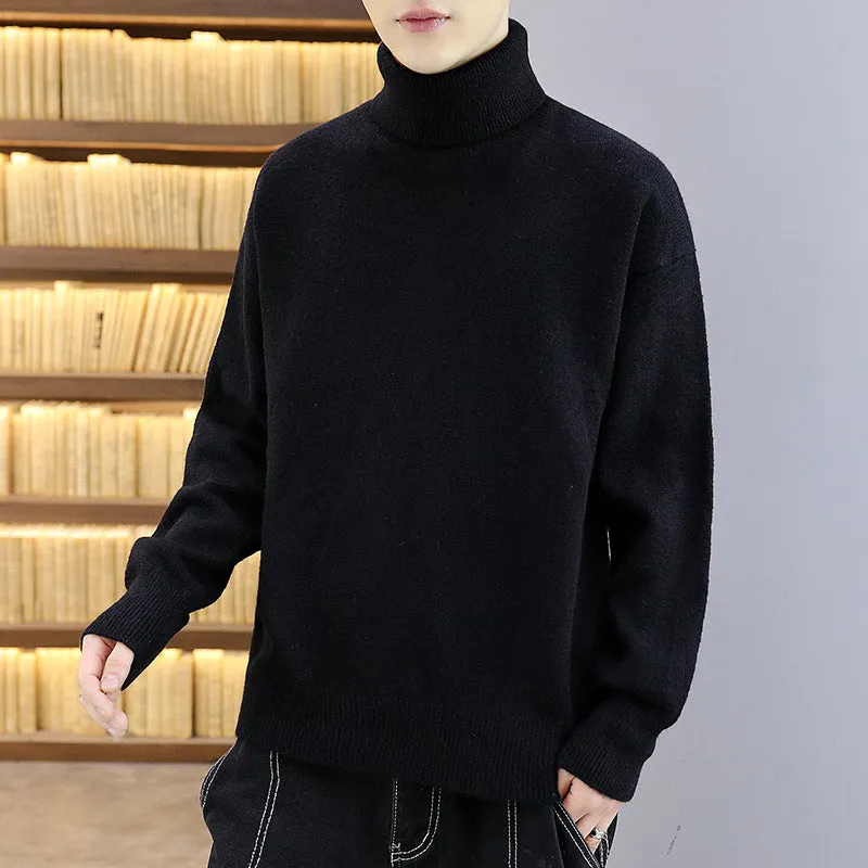 The Rock Turtleneck Sweater Men's Spring and Autumn Pure Color Half Collar Autumn and Winter Sweater