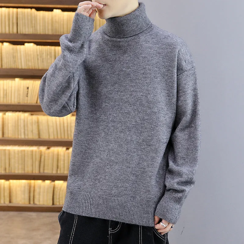 The Rock Turtleneck Sweater Men's Spring and Autumn Pure Color Half Collar Autumn and Winter Sweater