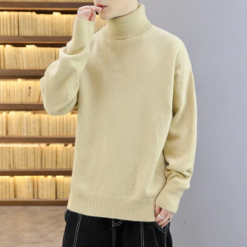 The Rock Turtleneck Sweater Men's Spring and Autumn Pure Color Half Collar Autumn and Winter Sweater