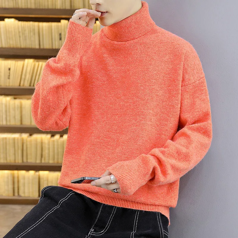 The Rock Turtleneck Sweater Men's Spring and Autumn Pure Color Half Collar Autumn and Winter Sweater