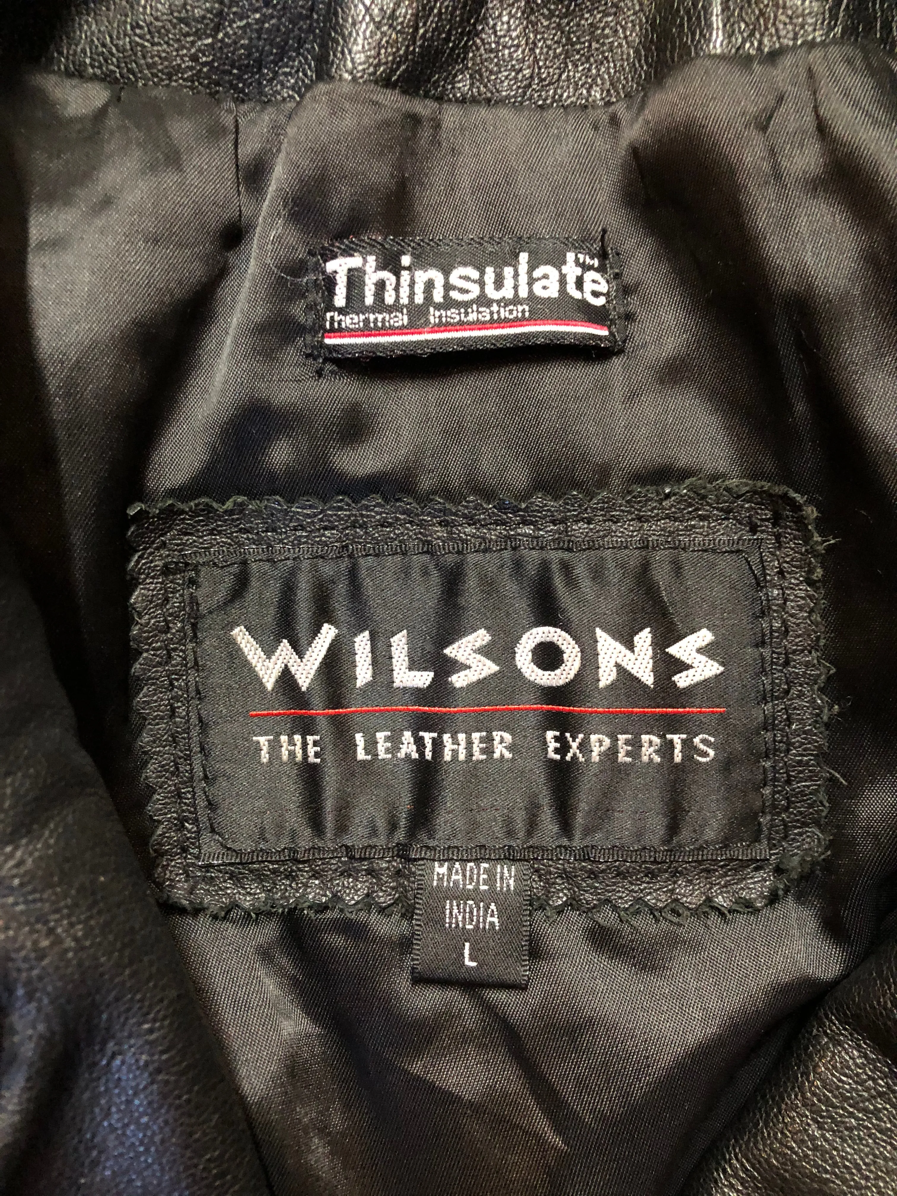 Wilson’s Leather Black Leather Motorcycle Jacket, SOLD