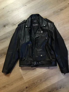 Wilson’s Leather Black Leather Motorcycle Jacket, SOLD